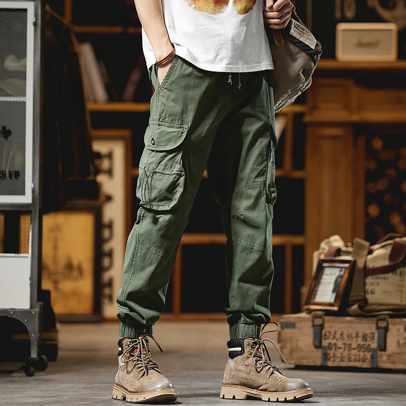 

2024 High Quality Men's Cargo Pants Casual Loose Multi Pocket Cotton Pants Long Trousers for Men Camo Joggers Plus Size 28-40