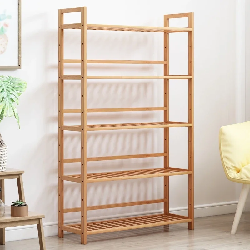 Simple Floor Living Room Plant Stand Home Office Bookshelf Kitchen Storage Rack Bamboo Multifunctional Shoe Rack