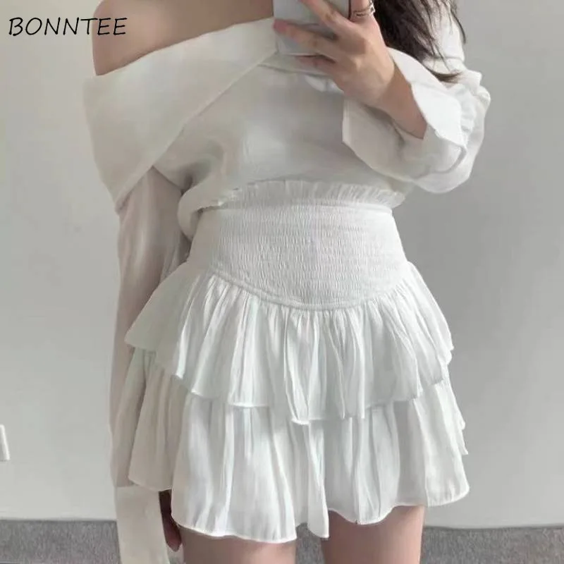 Y2k Skirt Women Chiffon All-match Pleated Ballet Style Korean Fashion Fairy Mini Preppy Designed Harajuku Streetwear Baggy Chic