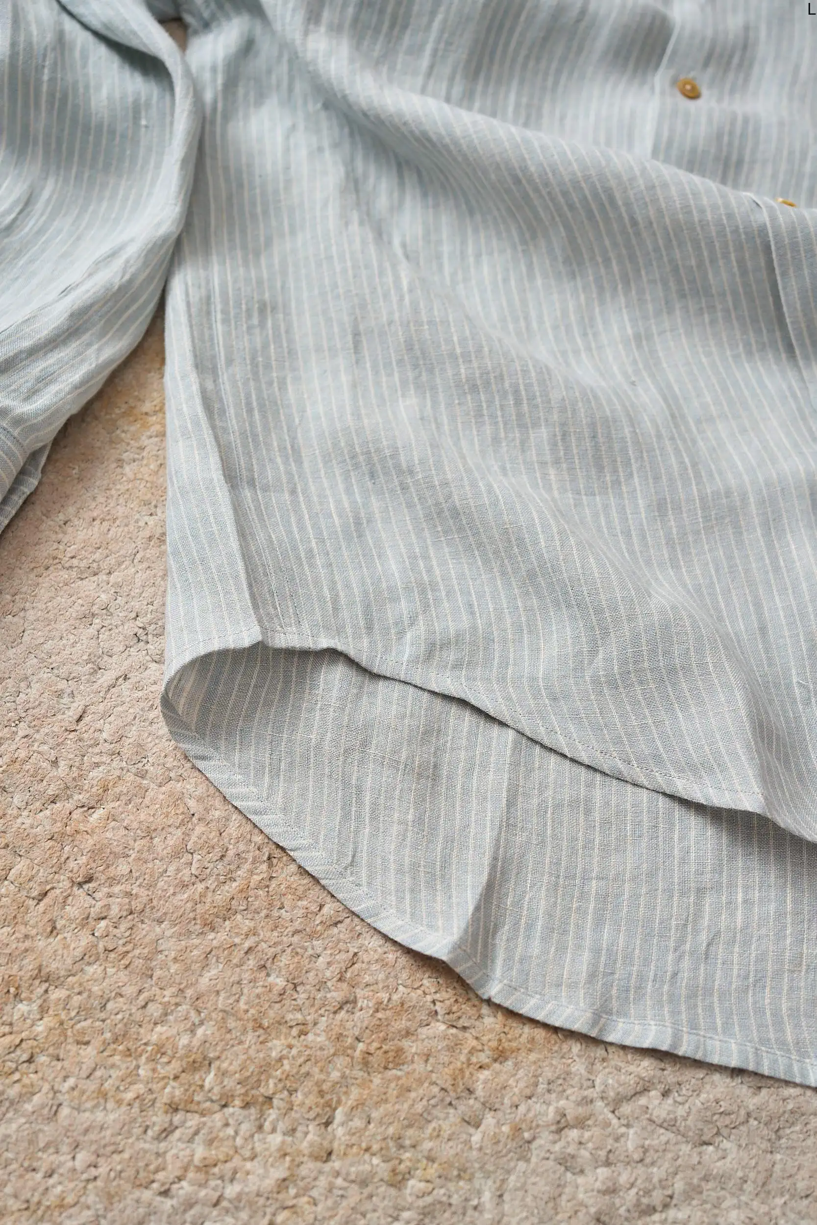 

Kiton Summer 100% Linen Striped Business Casual Shirt