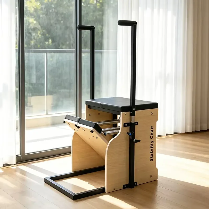 Stable Maple Wood Pilates Wunda Chair Reformer, Yoga Riding Workout Equipment for Pilates Fitness Practice