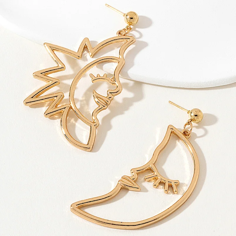 Boucles d'Oreilles Créatives en Forme de Croissant pour Femme, Version Coréenne, Tendance, Filet, Rouge, Ins, Escales Froides, Design, Smiley