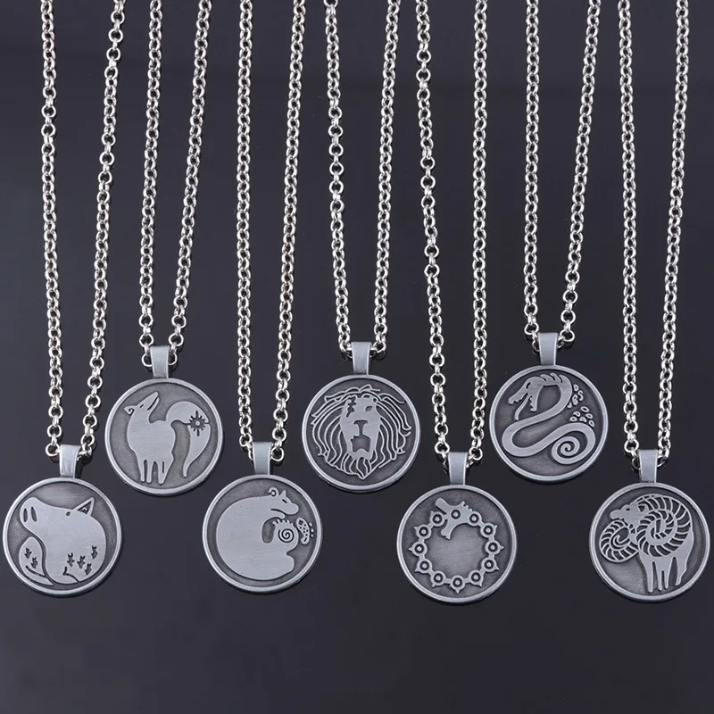 Anime Nanatsu No Taizai Necklace Cosplay Props Tattoo Animal Prints Metal Pendant Necklace For Women Men Jewelry Gifts