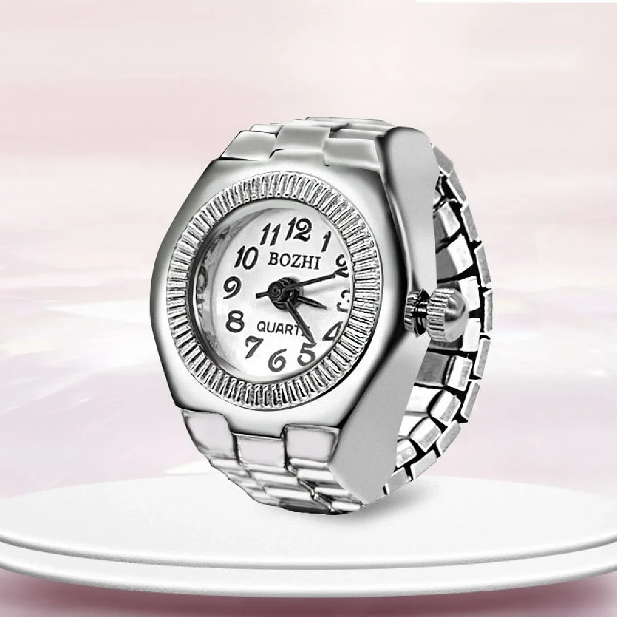 

New Ring Watch Hot Selling Creative Alloy Shell Finger Circular Dial Couple Men And Women