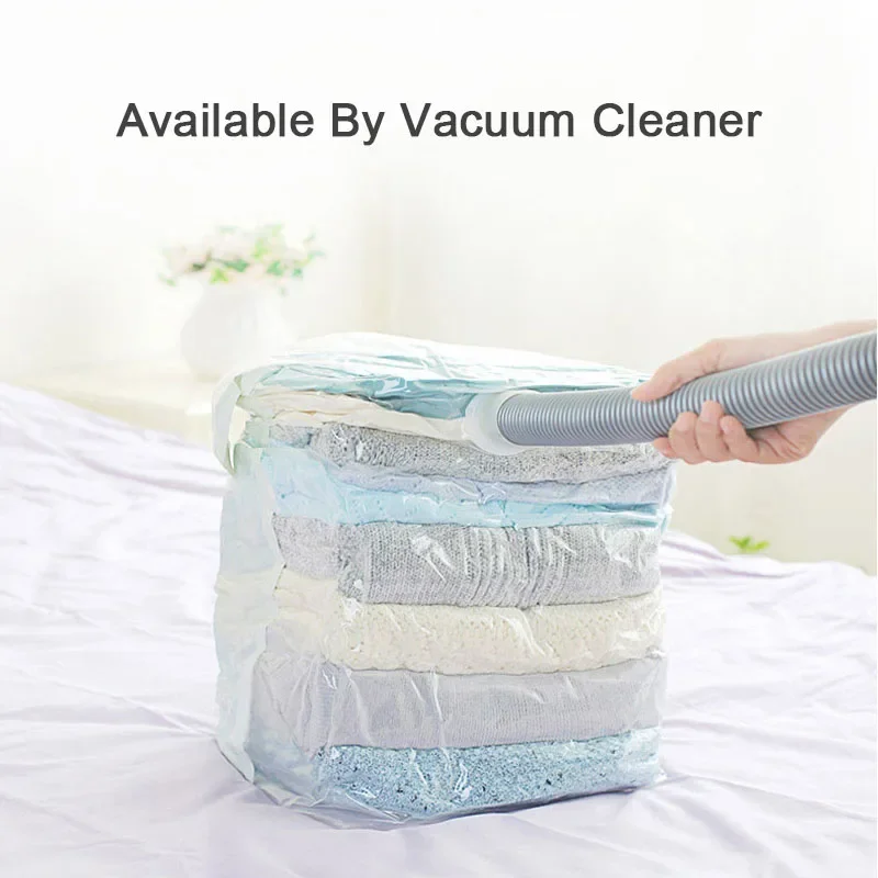 8Pcs Vacuüm Opbergzakken Set Met Handpomp Voor Reizen Thuis Beddengoed Dekbed Kussens Handdoek Deken Kleren Max Ruimte saving