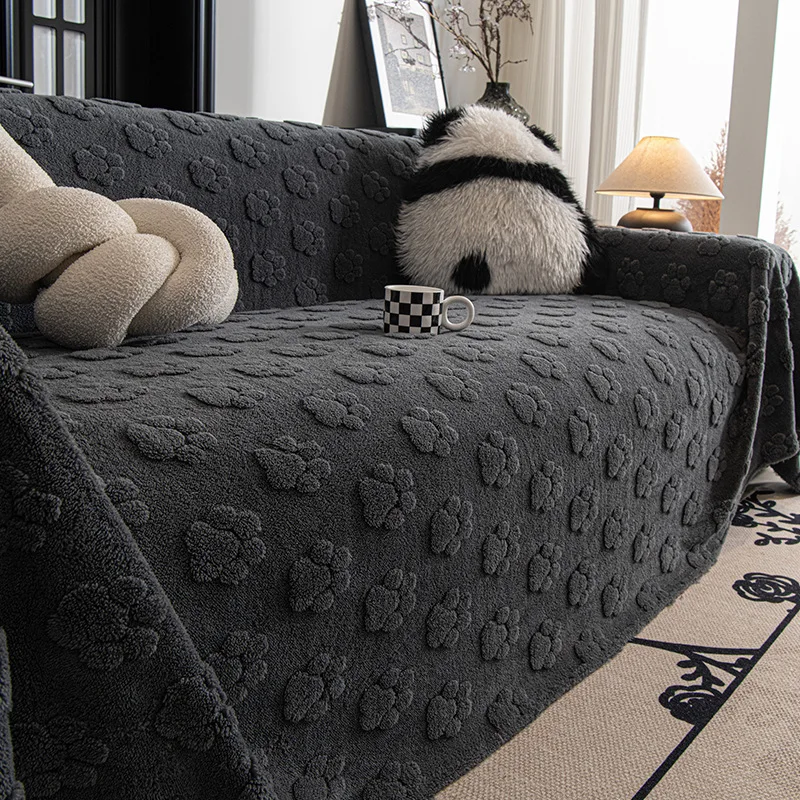 1PC The Sofa Towel Is Creamy Wind Plush A Whole Cover The New Autumn and Winter Thickened Sofa Towel Is Non-slip