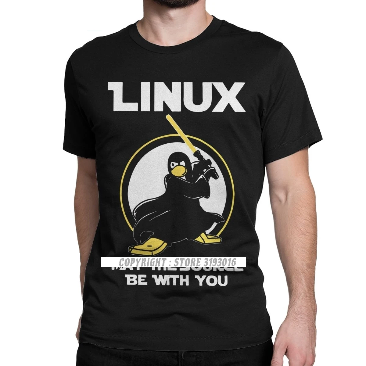 Cool T Shirts Linux May The Source Be With You T-Shirt Men Penguin Programmer Developer Programming Coding Nerd T Shirt Harajuku