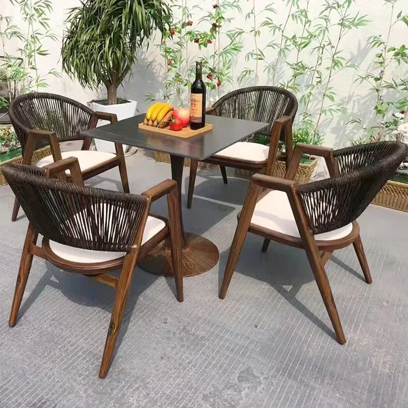

-Rattan Outdoor Table And Chair Combination Wholesale Commercial Street Rest Area