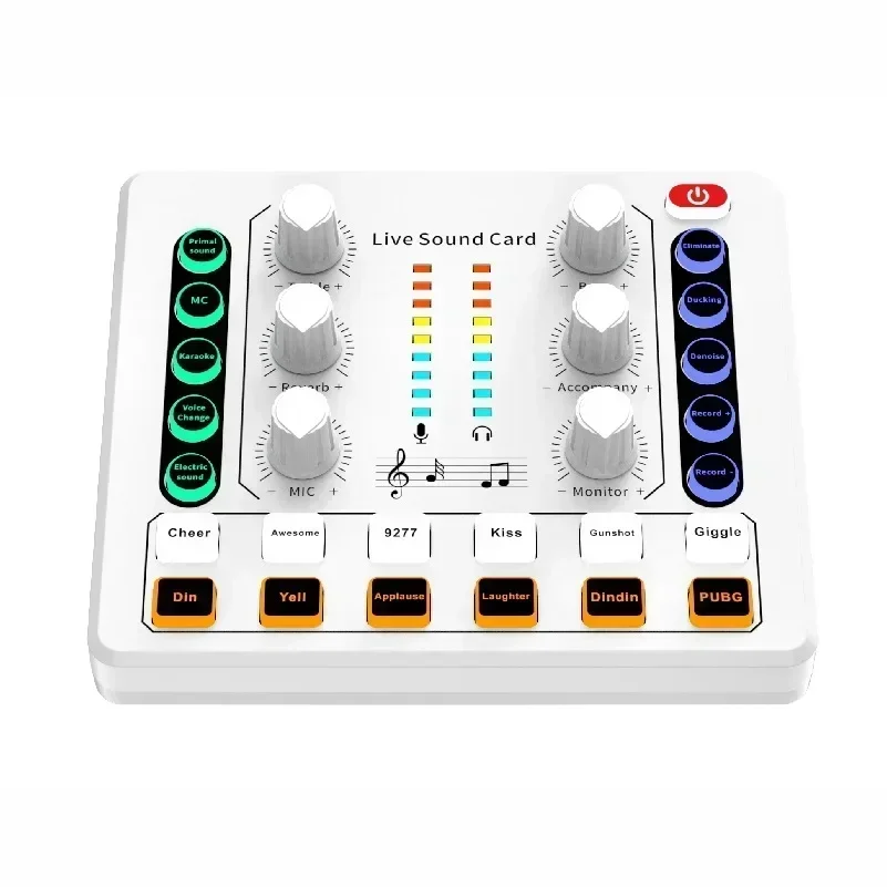 Gaming Audio Mixer, Streaming 4-kanaals RGB Mixer met XLR Microfoon Interface, voor Game Voice, Podcast, AmpliGame SC3