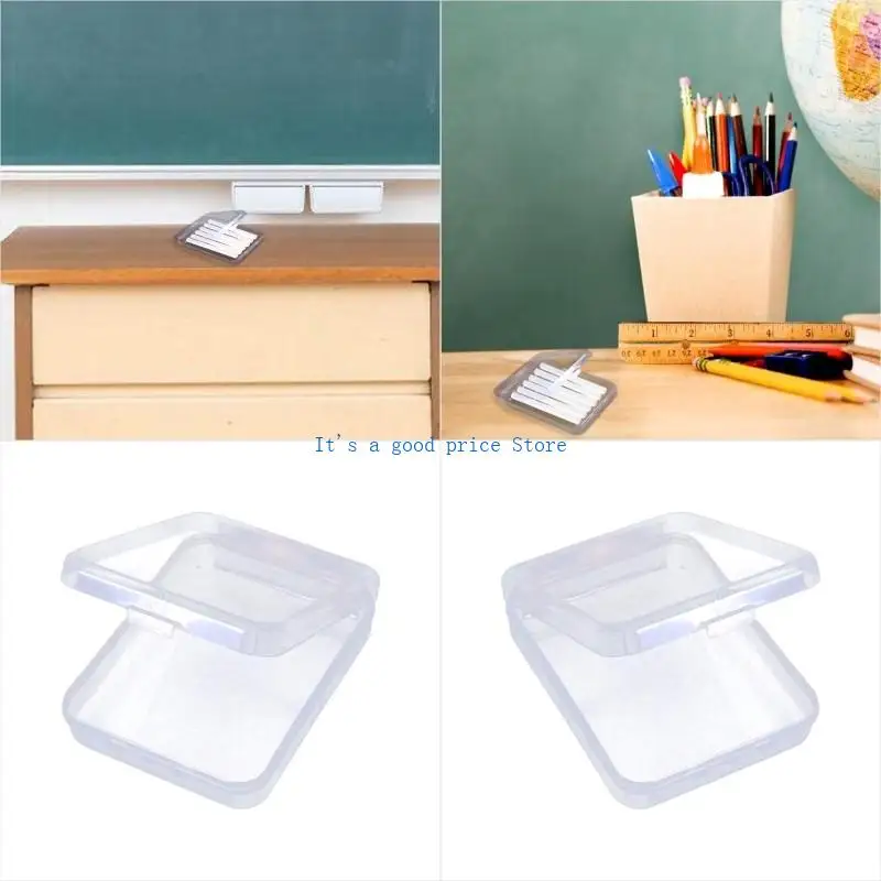 

2 Pcs Small Storage Containers Storage Box Chalk Holders Storage Case for School