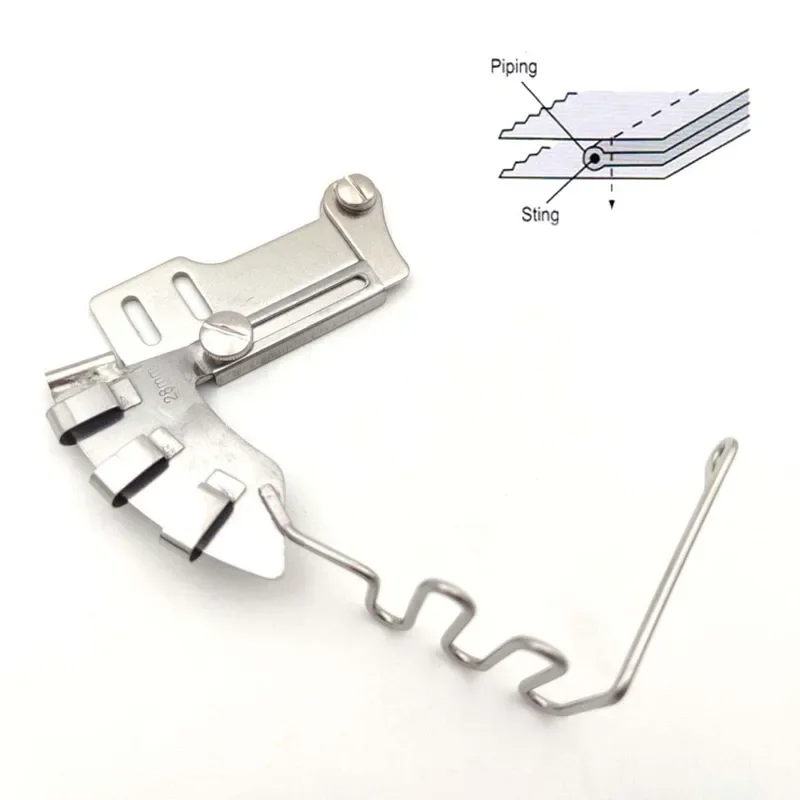 Carpeta de cinta de cordón, accesorio de carpeta de cinta de cordón para máquinas de coser industriales de un solo aguja, carpeta y pie de cordón, pie de soldadura