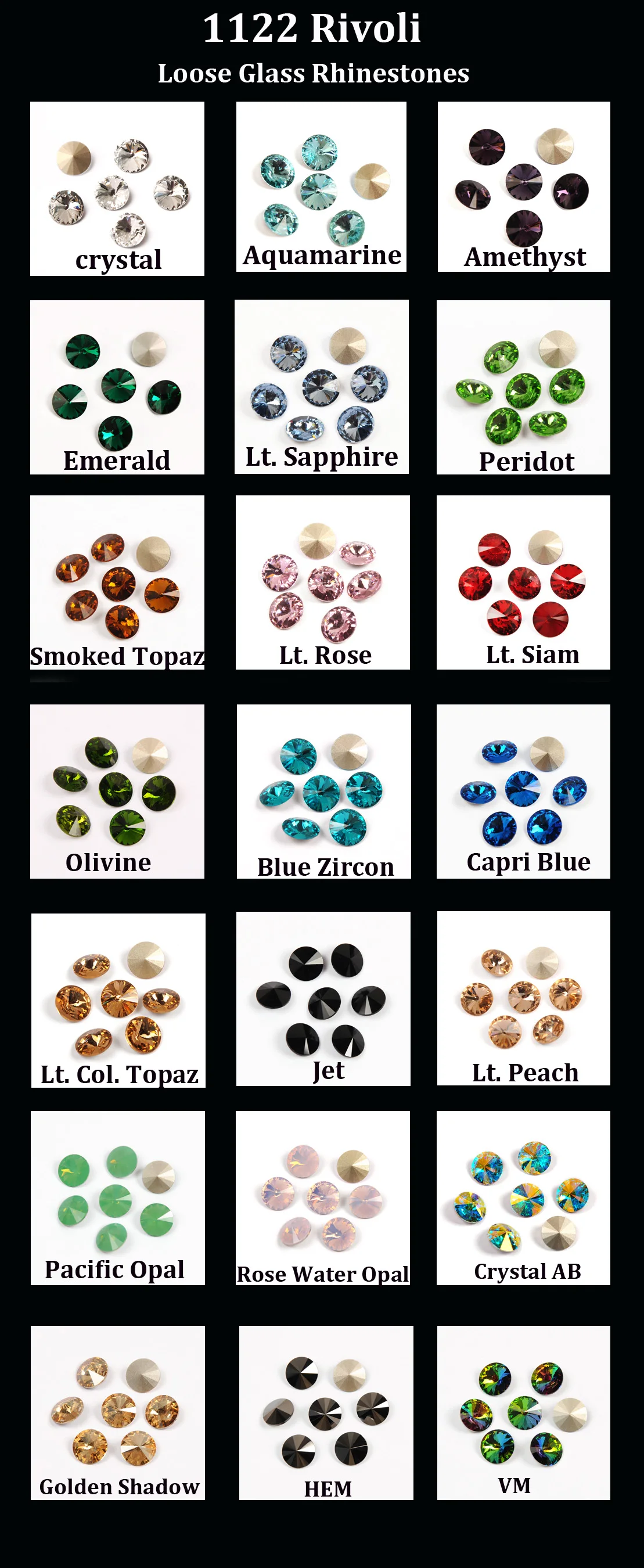 Peridot Rivoli DIY Accessories Glass Rhinestones Stones Round Pointback Decorations Glitter Crafts Clothing Crystals