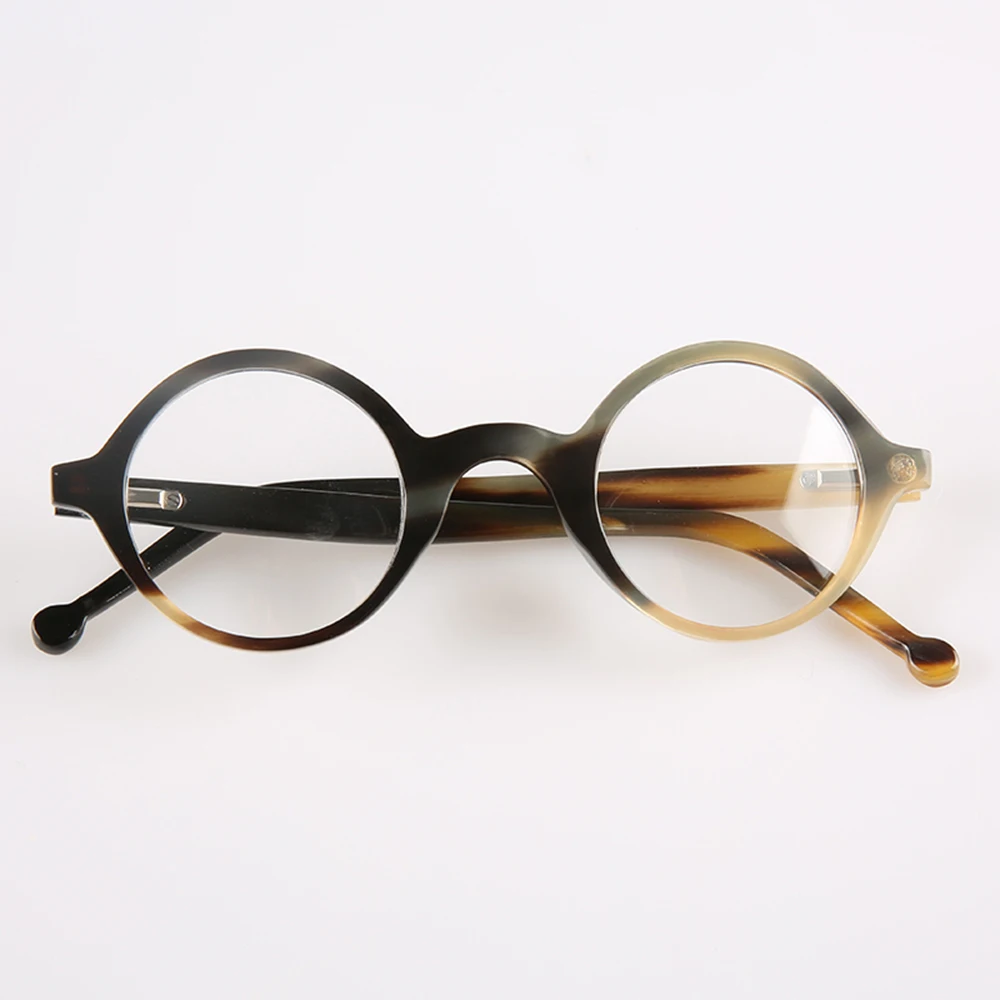 Eyeglass Frames Unique Handmade Black White Horn Prescription Man Glasses Frame Retro Round Vintage Myopia Reading Eyeglasses