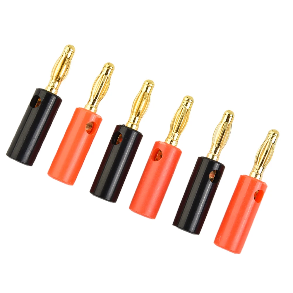 Gold Plated 4mm Banana Male Connector for Speaker Cable Hookup Compatible with Cables up to 3mm Diameter Secure Mechanical Fit