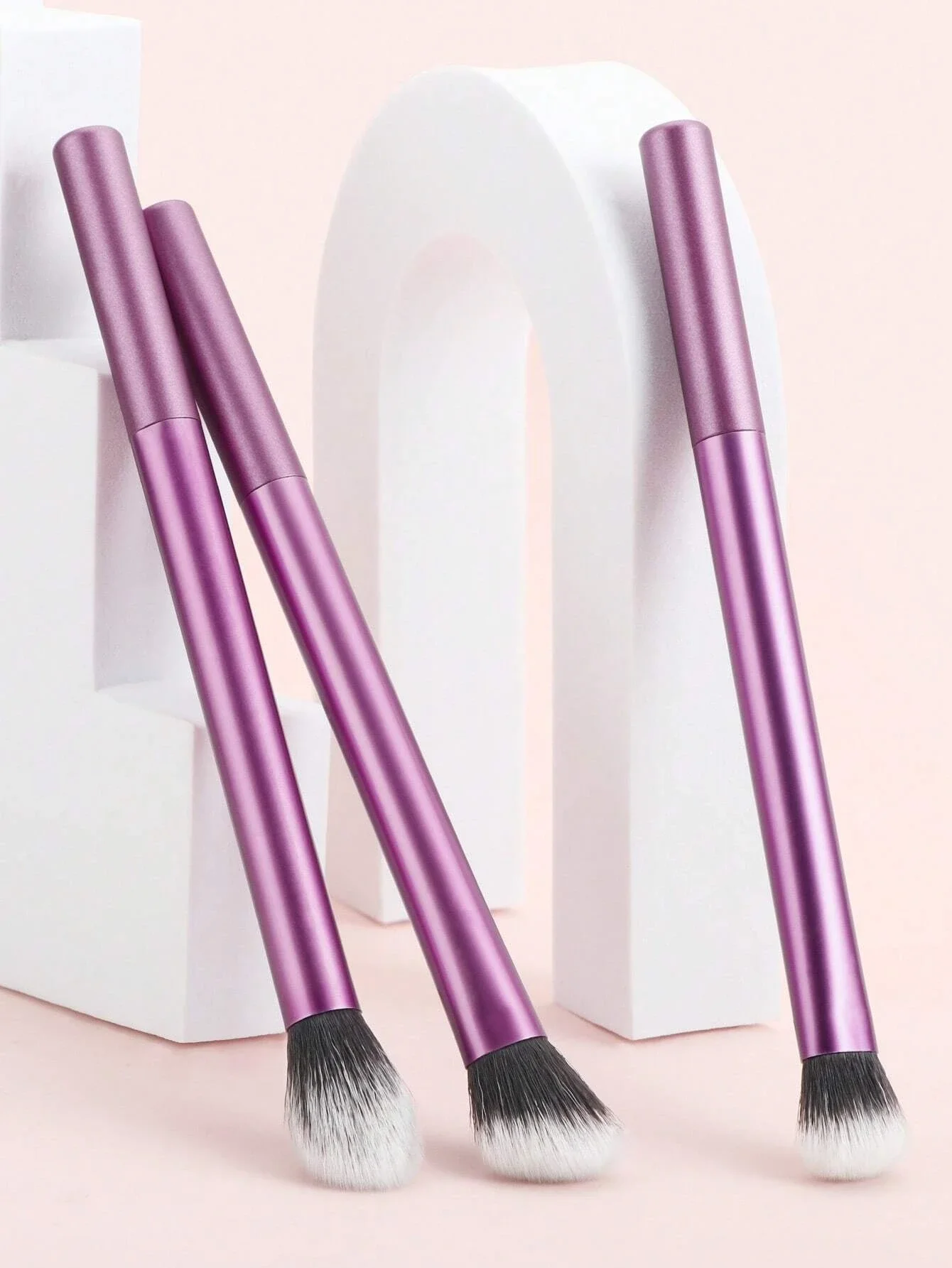 3pcs Makeup Brush Set Including Highlight Brush, Eyeshadow Brush & Concealer Brush, Tools In Gift Box