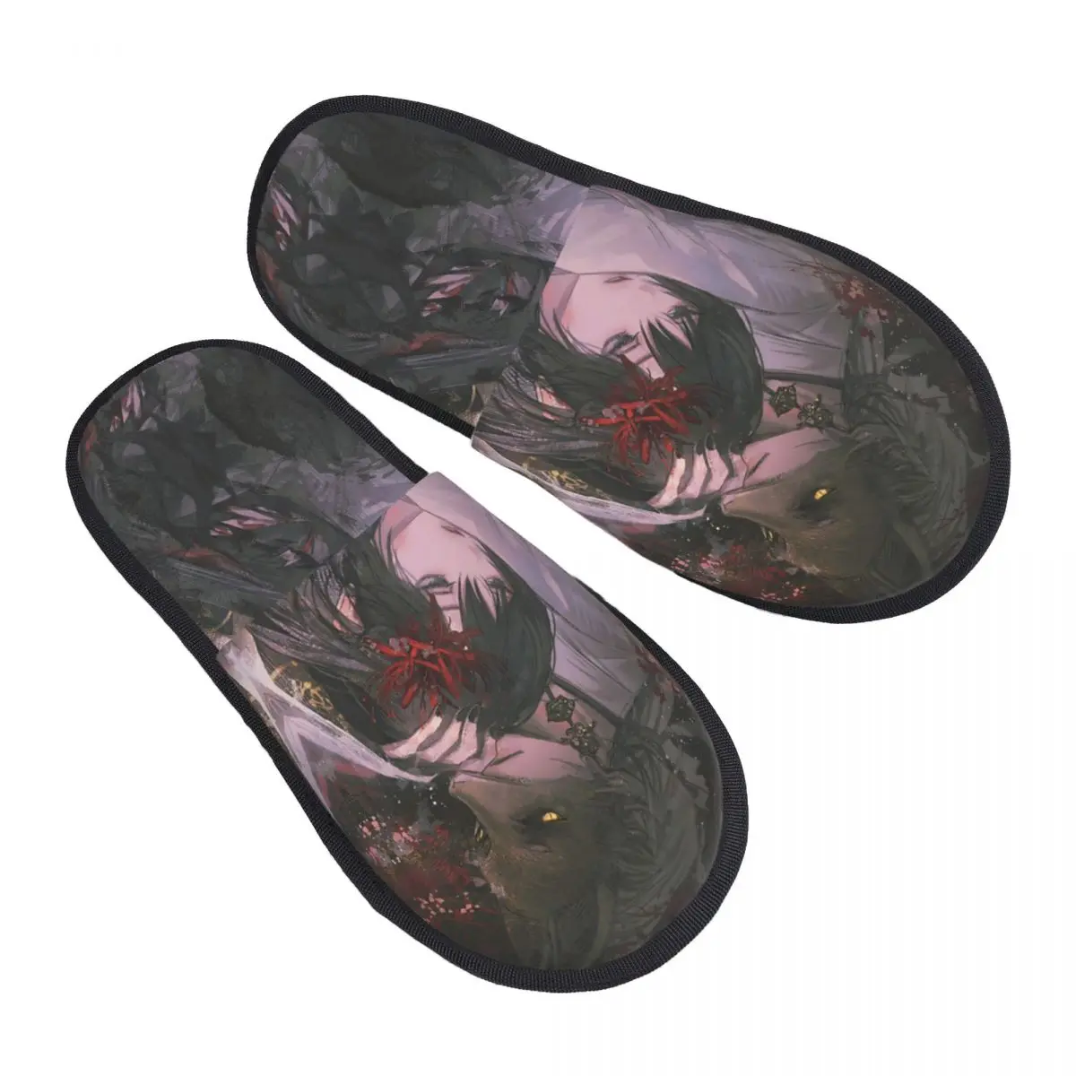 Winter Slippers Silent Hill F Accessories Household Fur Slides Slippers Indoor Beauty and Horror Game Soft Non Slip Slides