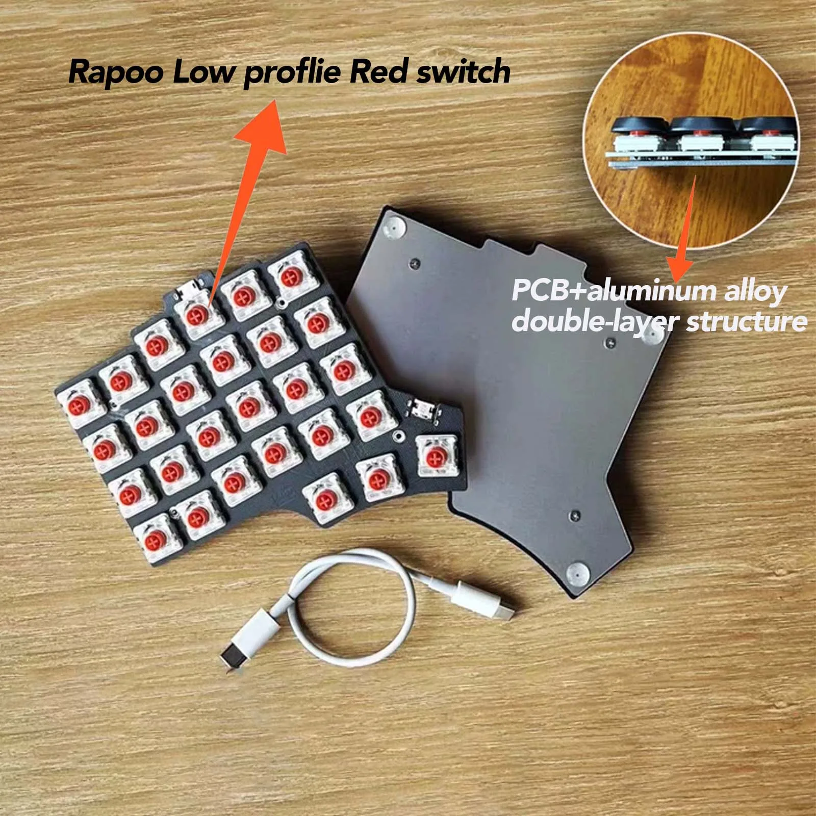 Low Profile Split Keyboard V5a Wired 54 Keys RGB Customized Ergonomics Support QMK VIAL Split Keyboard PC Gamer Accessories Gift