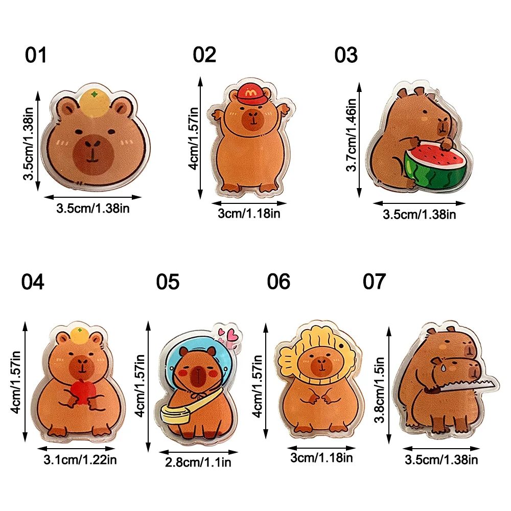 ใหม่อะคริลิค Capybara ผู้ถืออุปกรณ์โรงเรียนน่ารัก Guinea Pig โฟลเดอร์อุปกรณ์สํานักงานเก็บคลิป PP