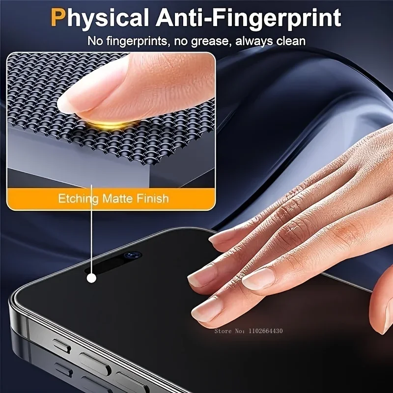 4pcs MatteTempered Glass For IPhone 16 Pro Max 15 14 13 Pro14 Plus 12 11 XS Max XR X Anti-Fingerprint Flim for iPhone 12 13 mini