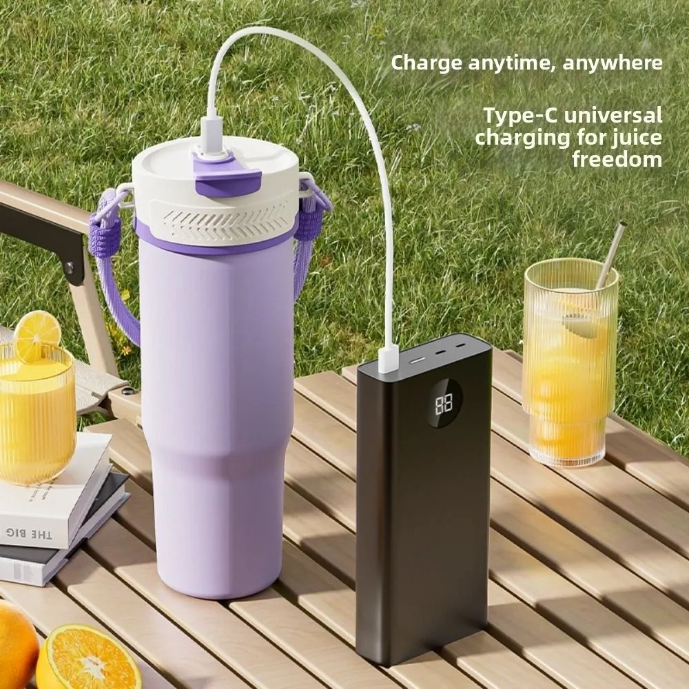 USB Charging Electric Juicer Cup Large-Capacity Dual-Drink Portable Blender High-Speed Stainless Steel Coffee Mug Kitchen Tools