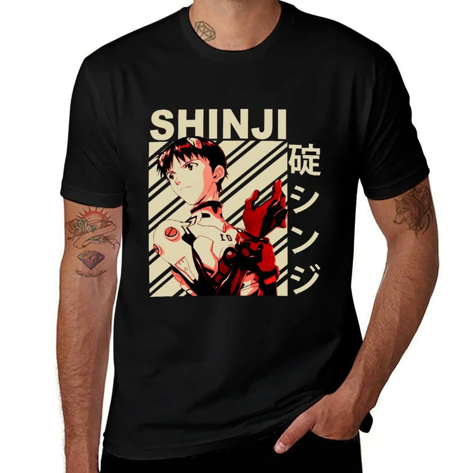 Shinji Ikari - Vintage Art T-Shirt man t shirt cute clothes boys animal print graphics men tshirt