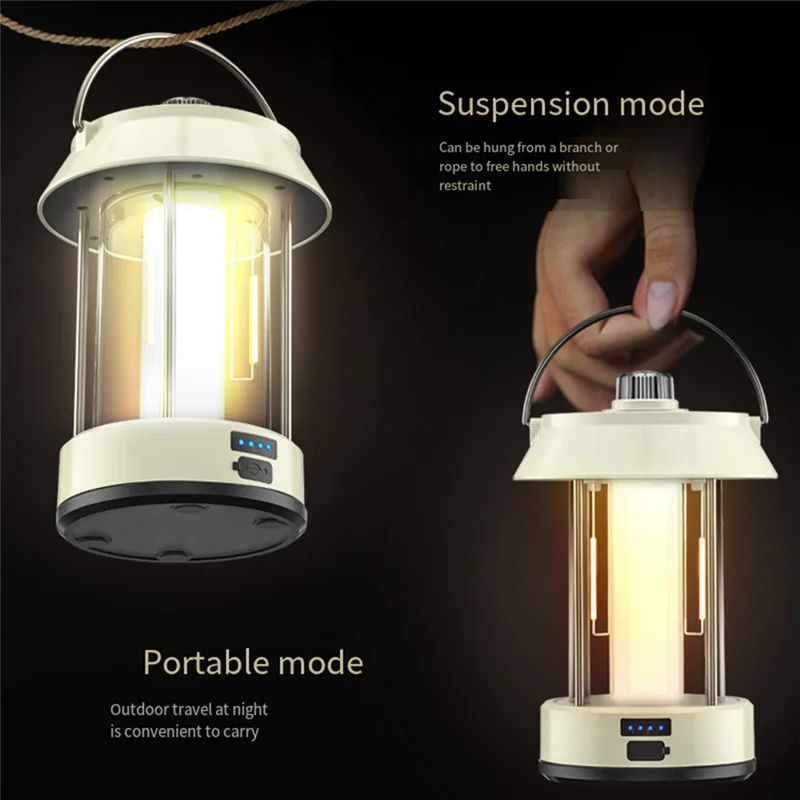 

Y67A-Portable Camping Lantern USB Rechargeable LED Camp Light Adjustable Outdoor Tent Lamp