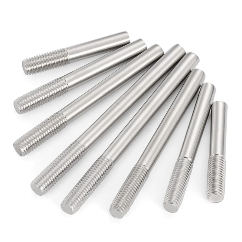 304 Stainless Steel M14 M16 M18 M20 Single Threaded Rods Head Bolts Stud Extension Rod  Length 50-500mm