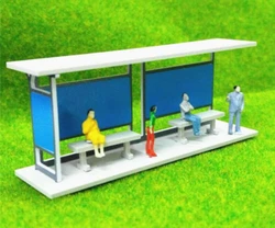 1:87/76 Scale Building Model Train Railway Layout Bus Shelter Station Stop Model Collection Gift Toy