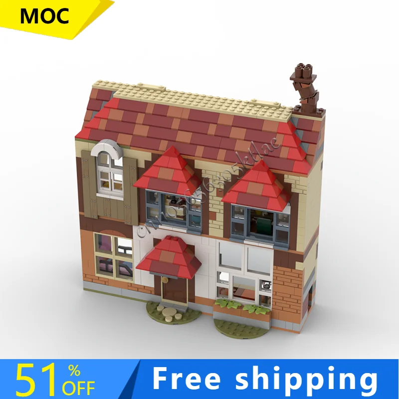 

НОВЫЙ 880 деталей, строительный блок Old Burrow Inn, ретро-архитектура с украшением интерьера, модель дисплея, игрушка для детей, сборка, подарки