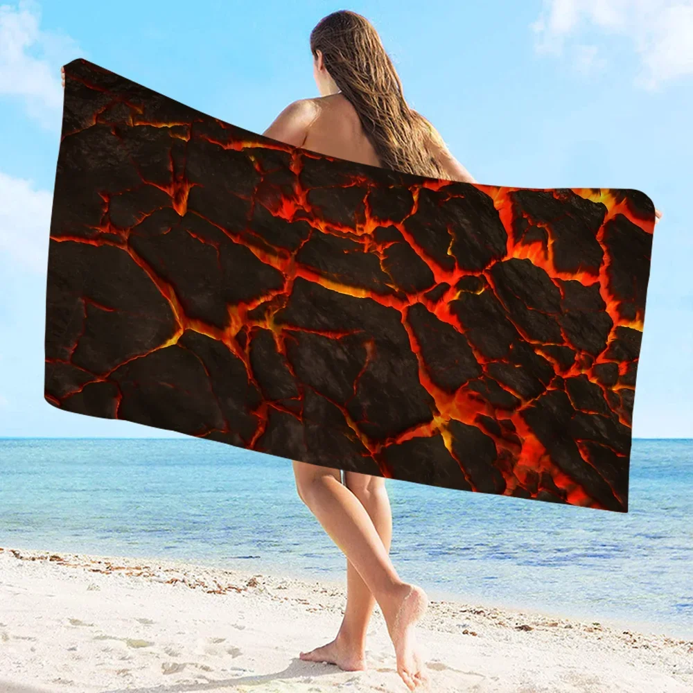 

Volcanic Magma Towel Microfiber Beach Towel Absorbent Quick dry Soft Yoga Swimming Resort Mountain Climbing Towel