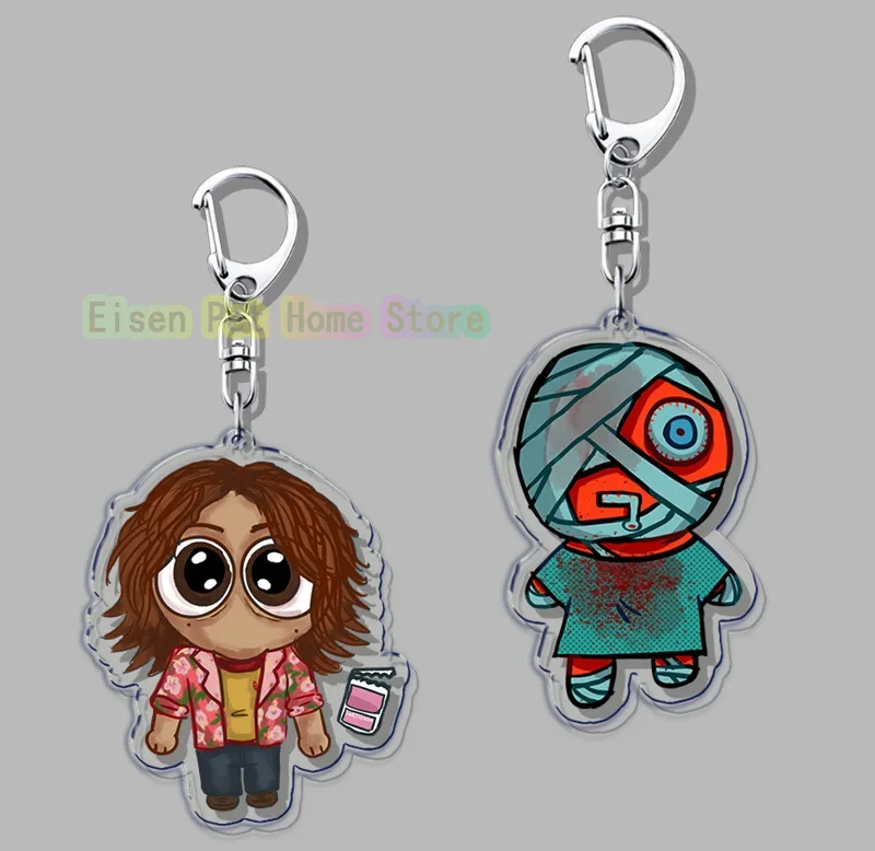 Hot Horror Game Chibis Keychains for Accessories Bag Cute Jimmy Curly Anya Sallyface Keyrings Jewelry Friends Gamer Gaming Gifts