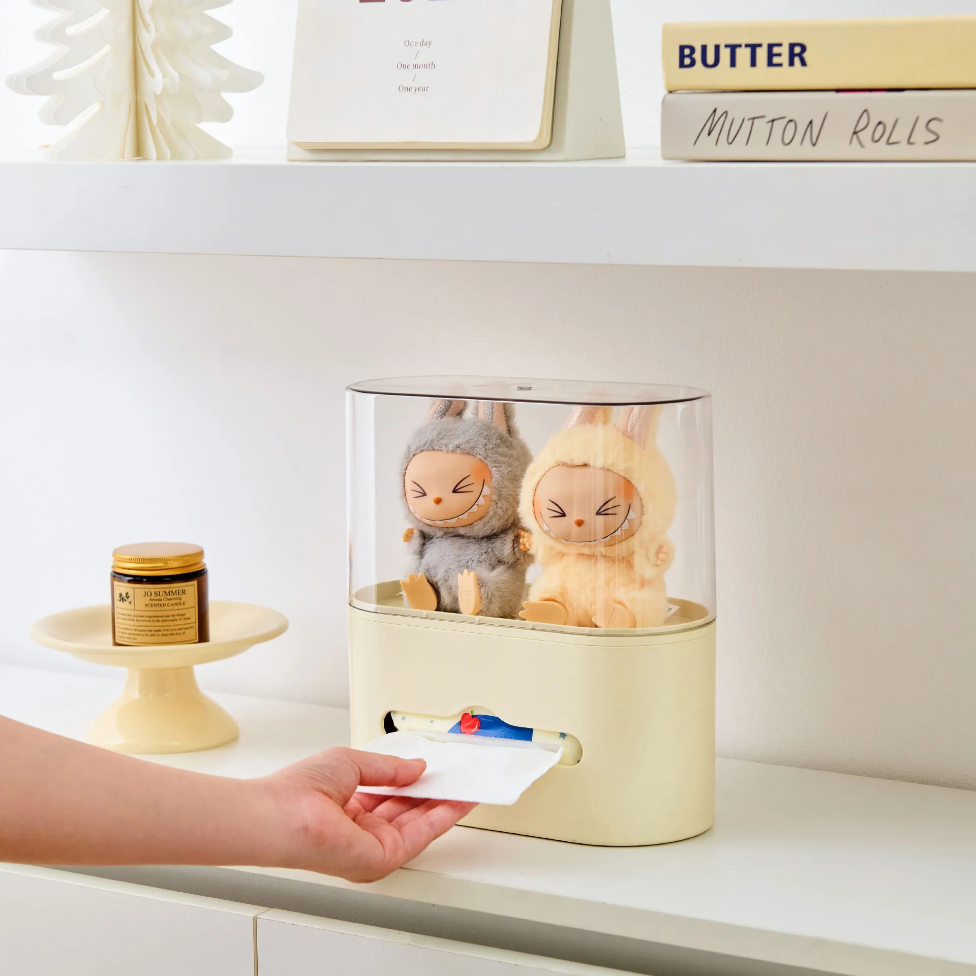 High-value Desktop Tissue Box, Tissue Box for Home Use, Living Room, Dining Room, Coffee Table, Labubu Blind Box Display Bo