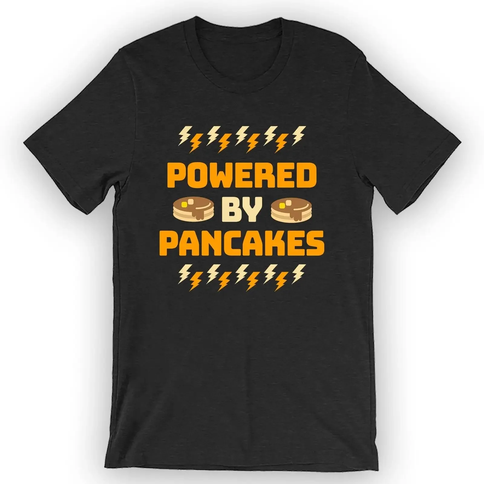 

Unisex Powered By Pancakes T-Shirt Funny Pancake T-Shirt