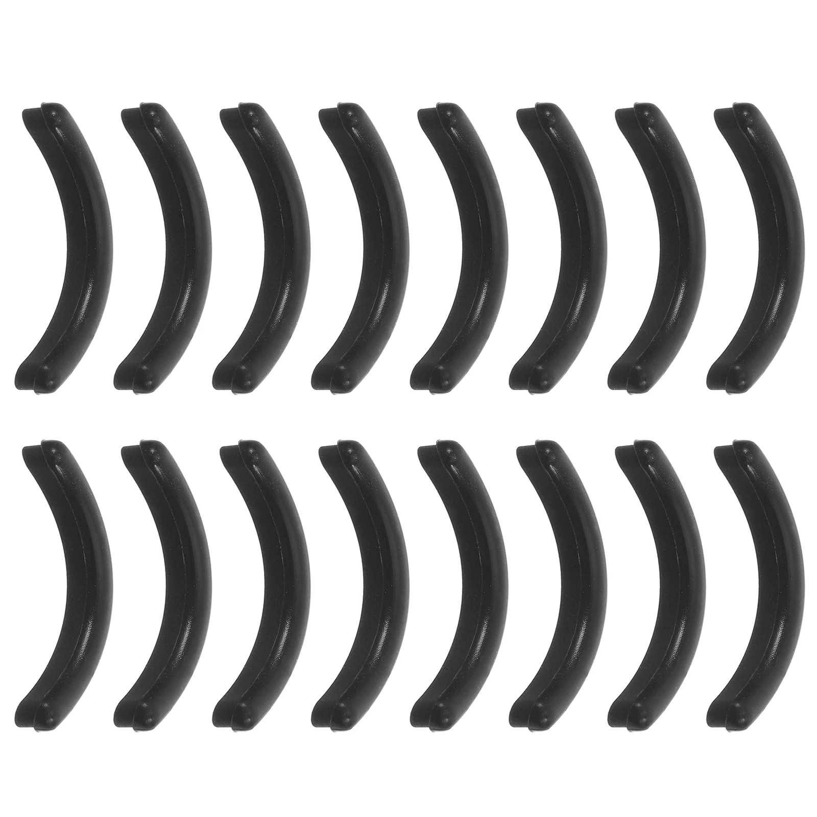 

16pcs Black Silicone Strips Eyelash Curler Replacement Refill Pads Cushions Rubber For Women Travel Eco-Friendly Soft Easy