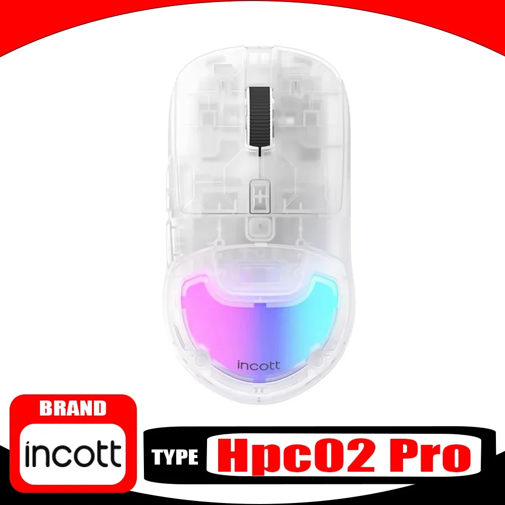 

Беспроводная мышь Ironcat Incott Hpc02 Pro, двойной режим Paw3395 RGB, игровая мышь по индивидуальному заказу, эргономичная бесшумная мышь, подарки для ПК, геймеров