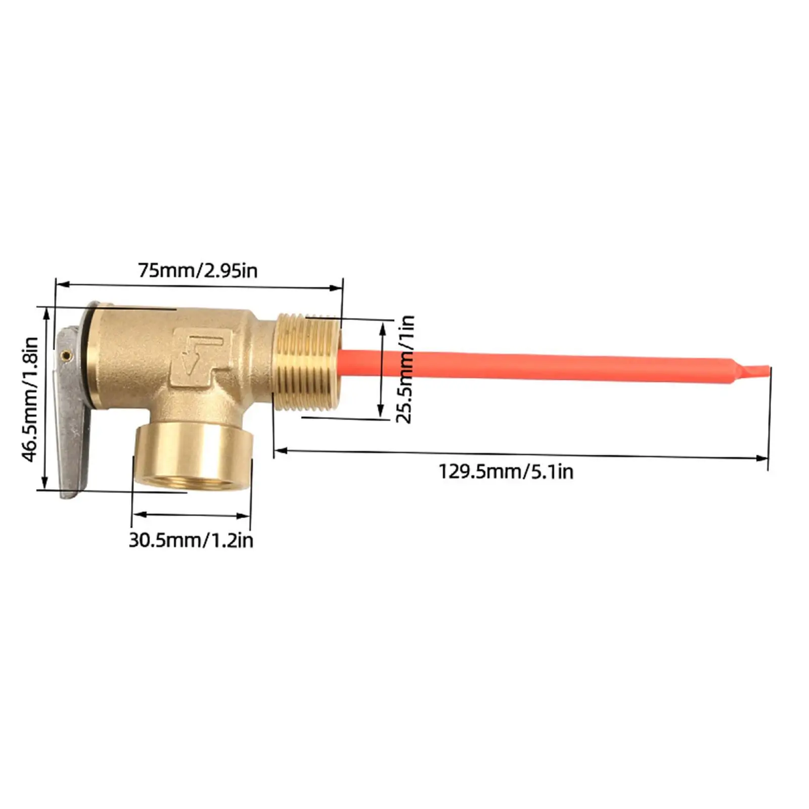 

RV Heater Relief Valve Accessory 150 PSI Attachment Brass 3/4" NPT Thread Connection Easy Installation Replacement Sturdy