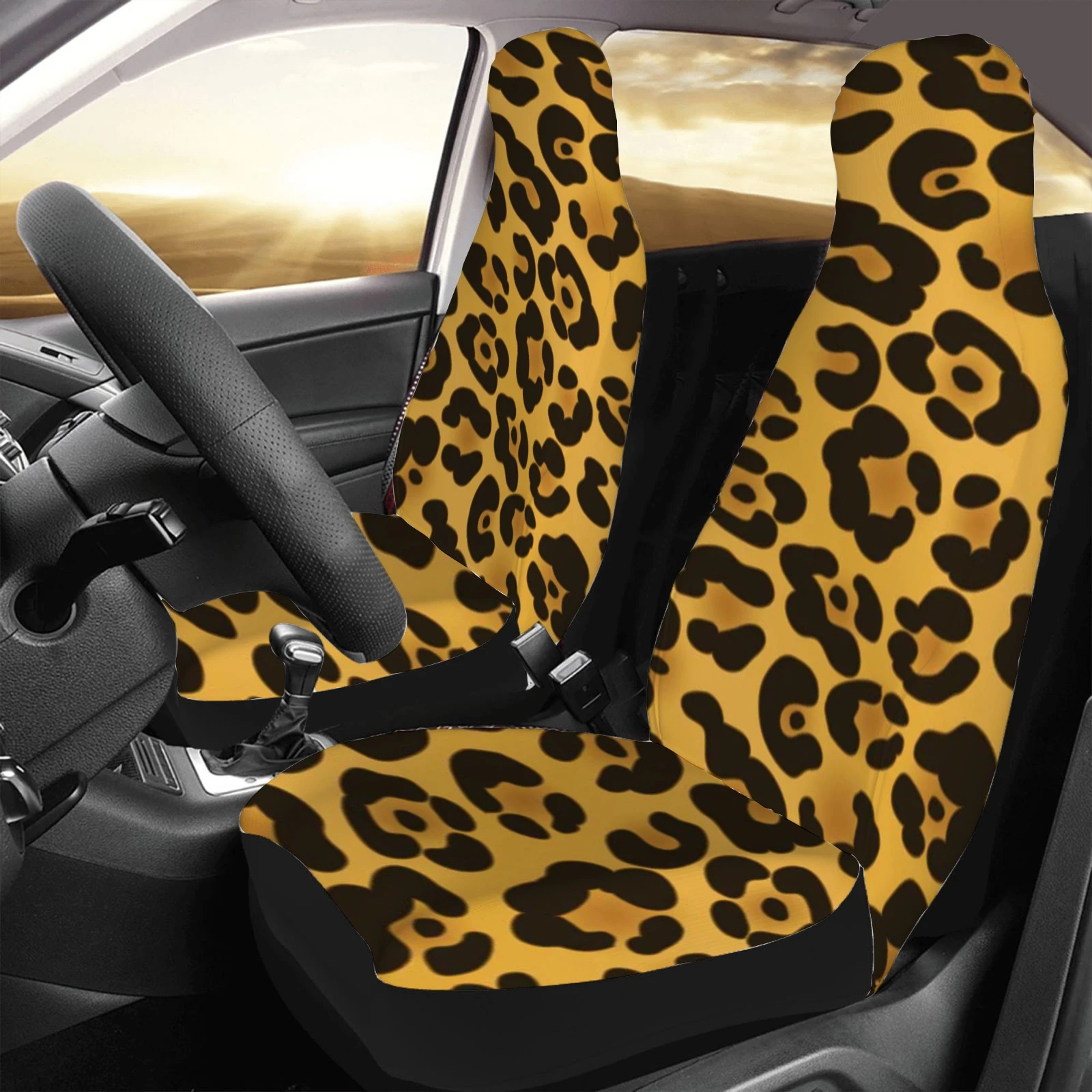 

leopard print Colorful car accessories Front Seat Covers Set of 2 for Vehicle Car SUV Truck Van Seat Protector Accessory Deco