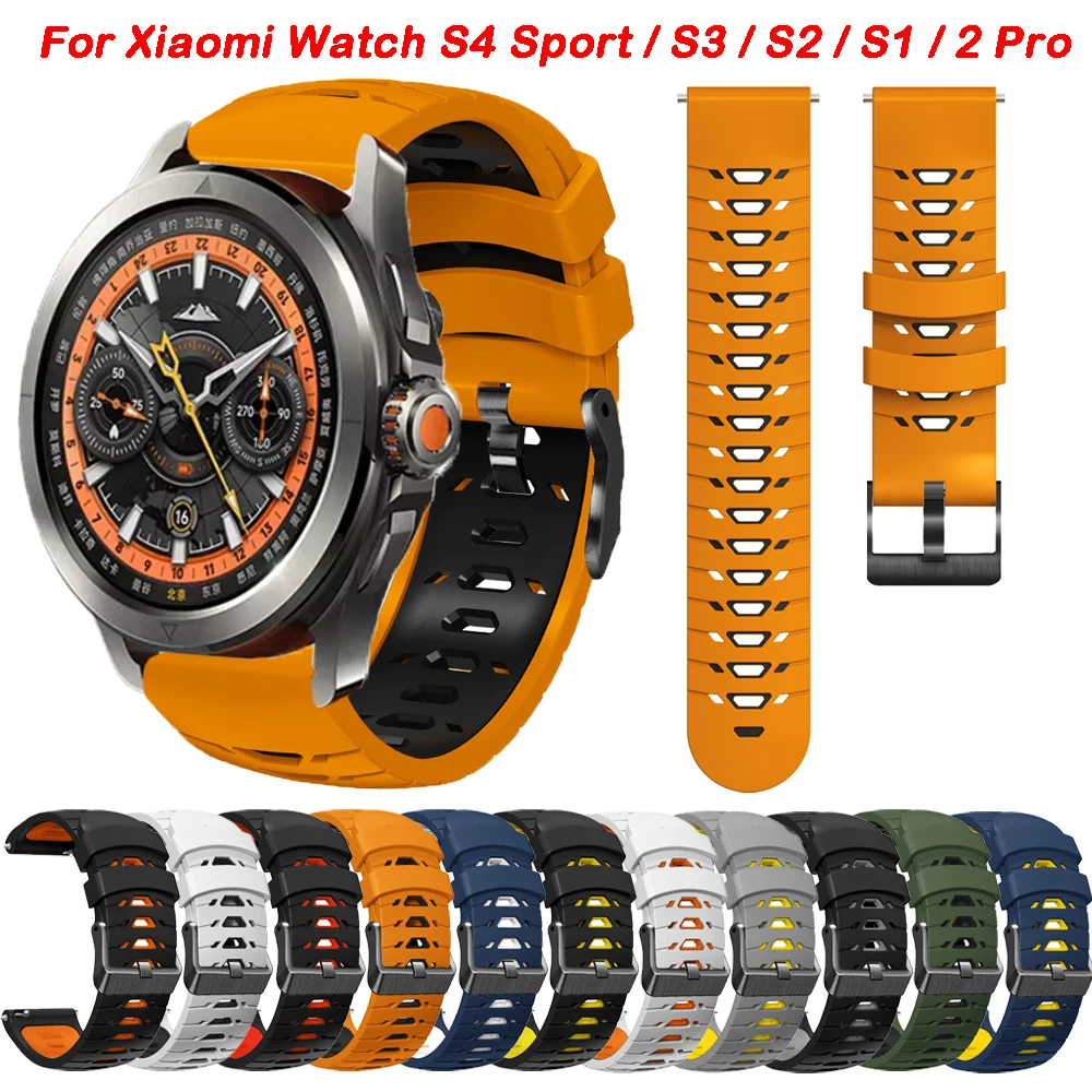 Ремешок силиконовый для Xiaomi Watch S4 Sport S3 S2 S1 Active Pro, браслет для Mi Watch 2 Pro, цветной браслет, аксессуары для часов, 22 мм