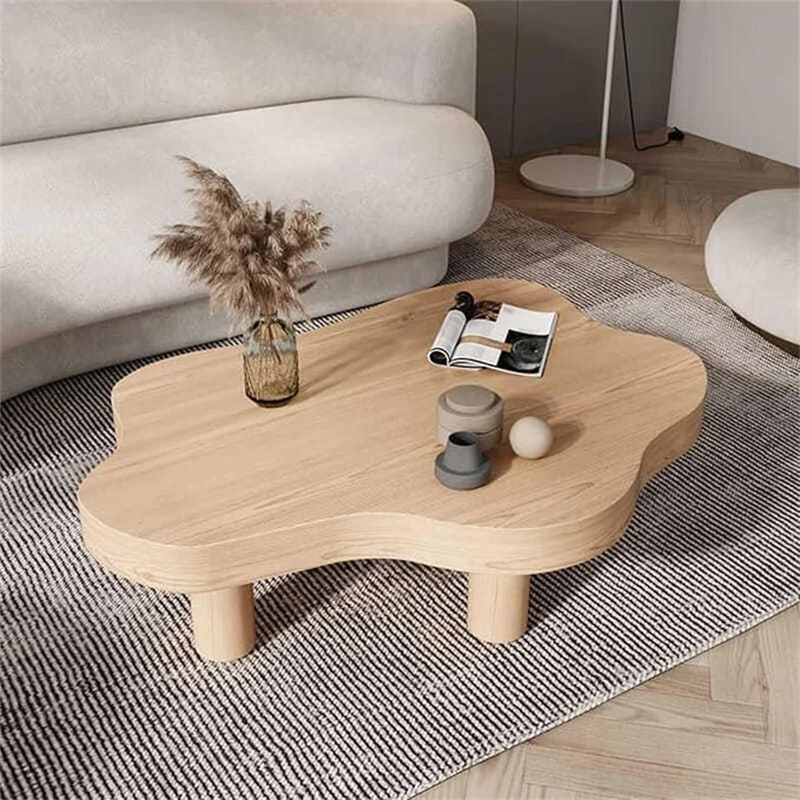 Modern solid wood shaped table designer cloud table  model room small apartment wooden table