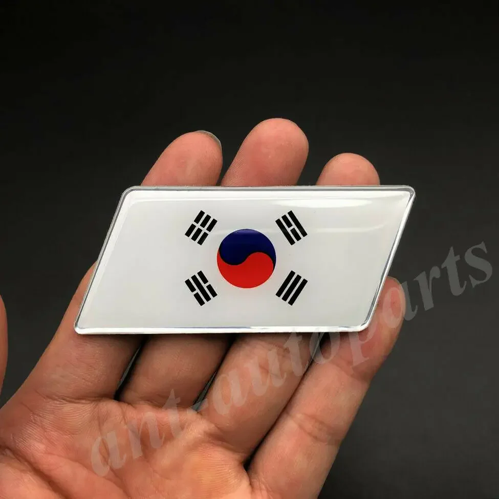 4pcs Korea Korean Flag Car Trunk Fender Auto Emblem Badge Decals Sticker