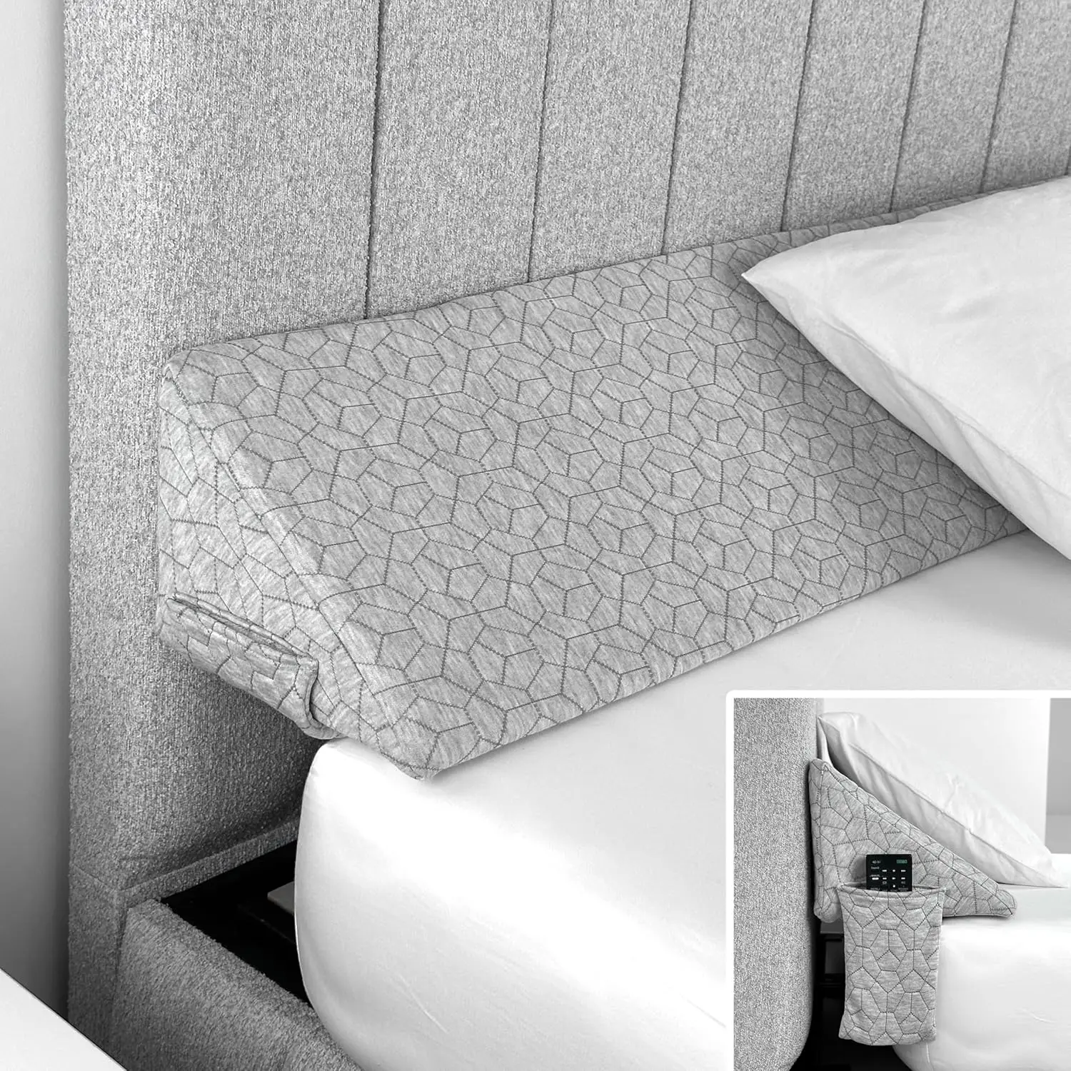 

Xl Triangle Bed Wedge Pillow For Headboard Gap (0-10"") - Bed Gap Filler King Size - Headboard Pillow/Mattr Wedge Fill Gap