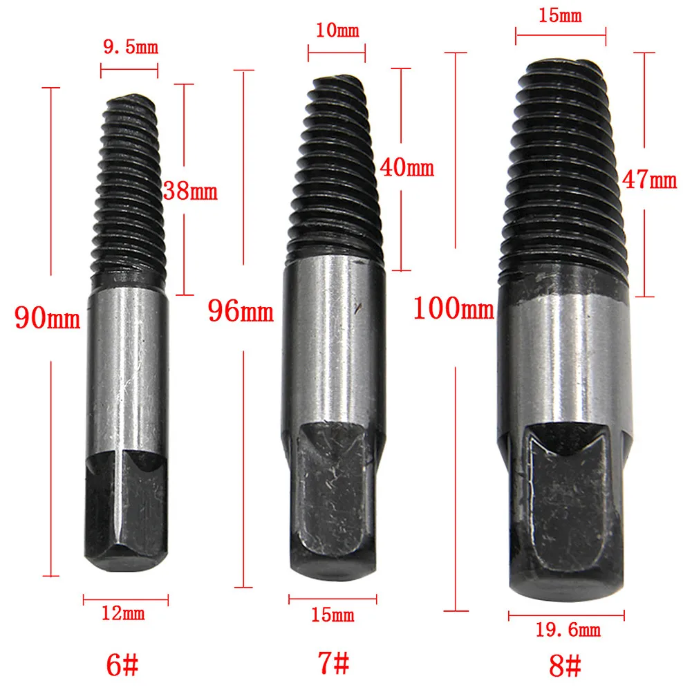 8Pcs Screw Extractor Drill Bit Slip Tooth Remover Broken Bolt Damaged Screw Tube Fitting Extractor Hand Power Repair Set