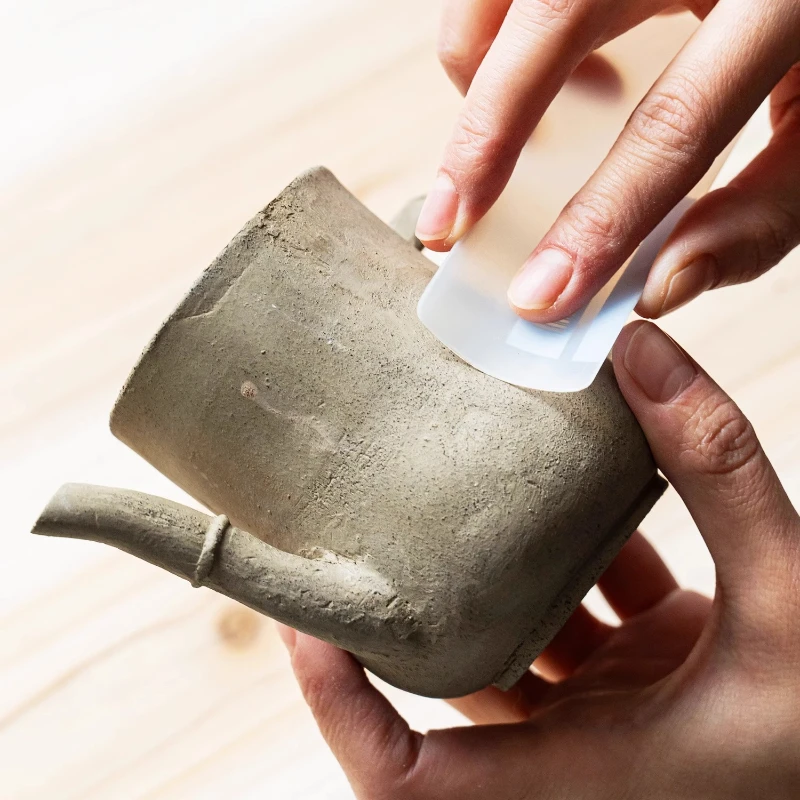 Pulido hoja de plástico inclinada herramientas de arcilla de cerámica DIY marcas de alisado de cerámica tetera hacer escultura de arcilla herramientas de pulido