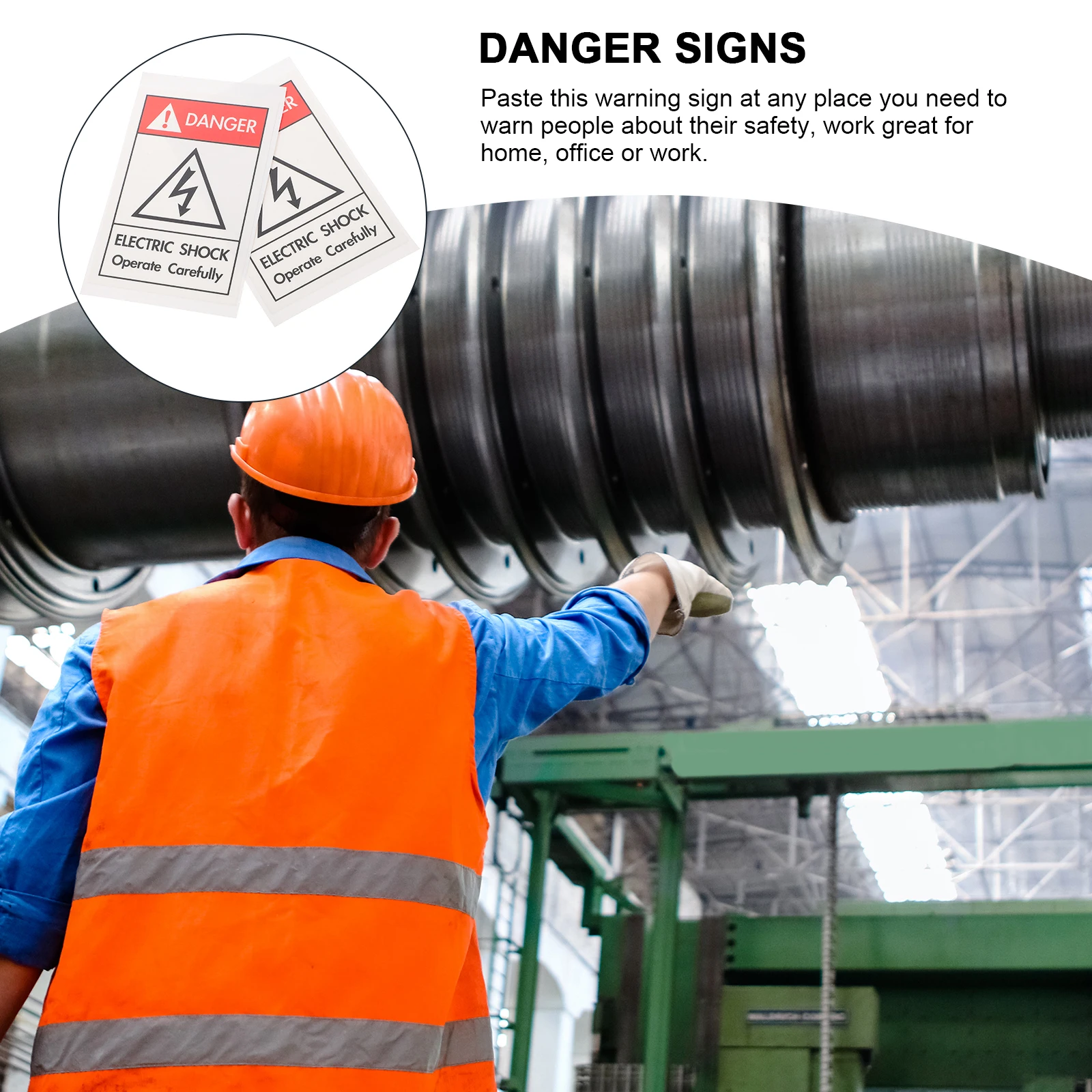 

6PCS Safety Danger Safety Sticker Signs Danger Zone Reflective Keep Clear Sign Security Caution Traffic Labels