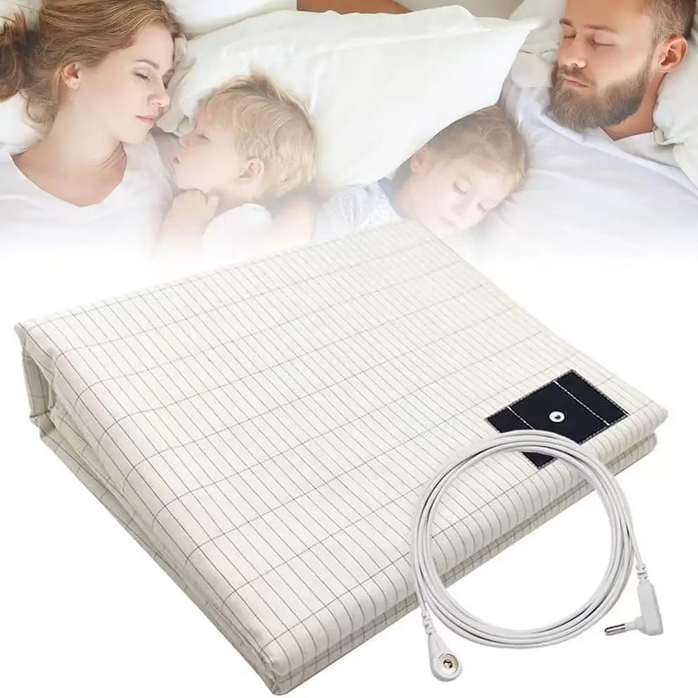 10% Silver Fiber Earthing Fitted Bed Sheets Conductive Grounded Bedsheet Anti-ESD Relieve Pressure Improve Health