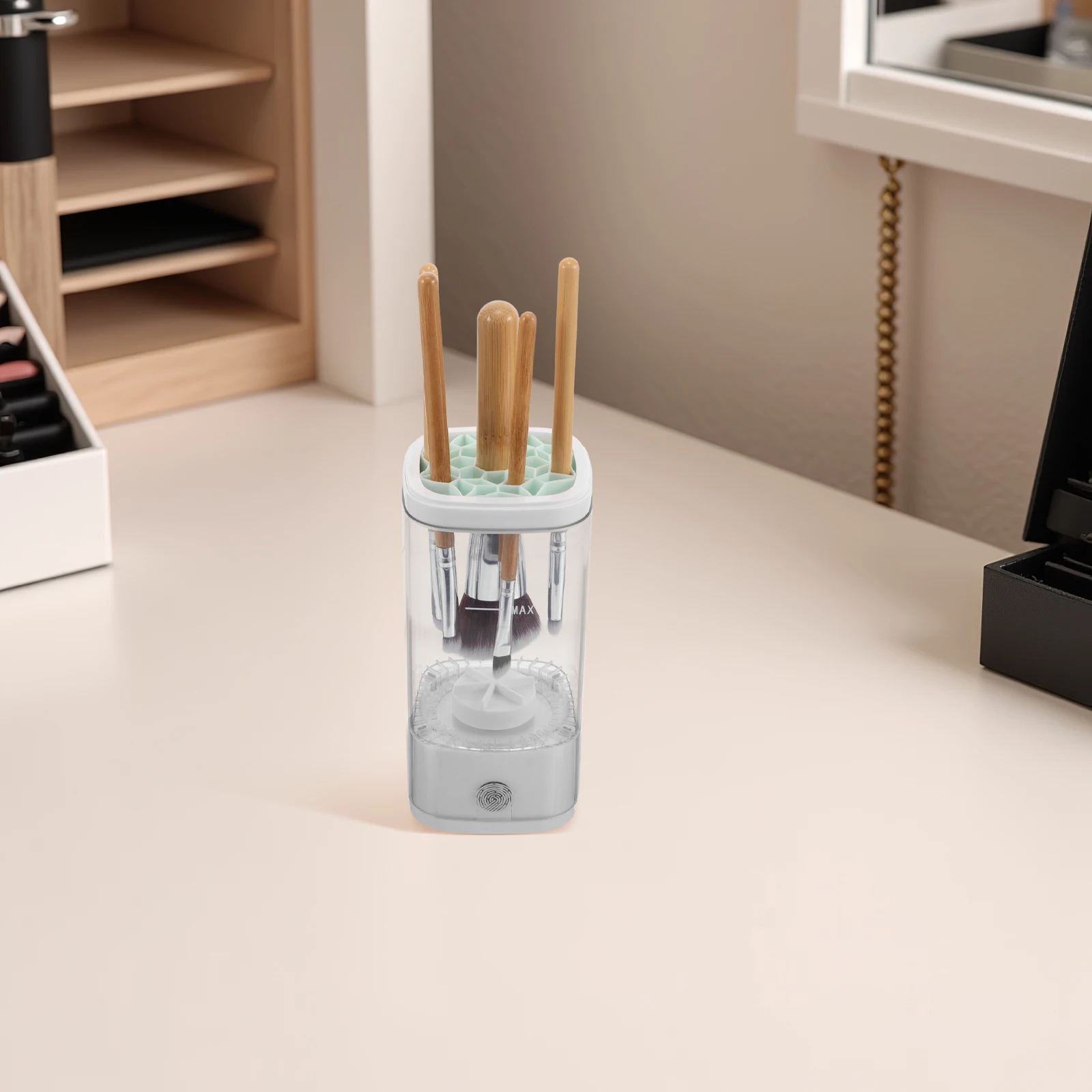 

1 Set Automatic Makeup Brush Cleaner Machine Electric Washer For Sponge Powder Puff Universal Compatible White 125Characters