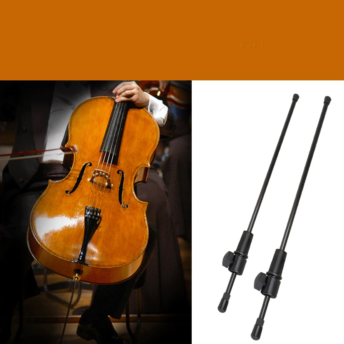 Cello Footrest Support 4/4 4/3 Carbon Fiber Anti-slip Leg Supports Height Adjustable Cello Specialized Accessories Rustproof