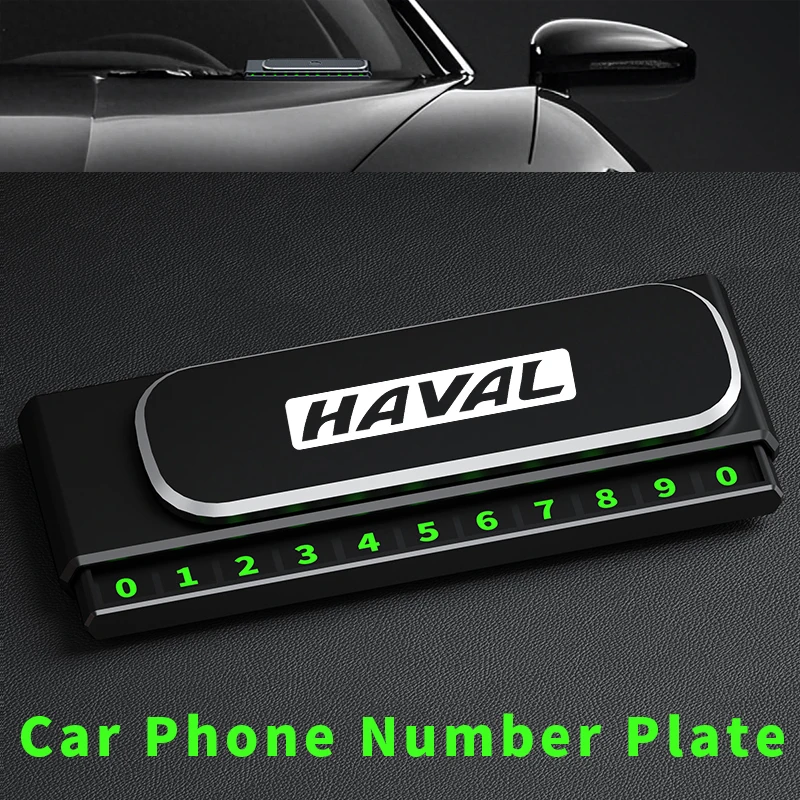 

Car Temporary Parking Card Phone Number For Haval Vehicle-mounted phone number plate Luminous Telephone Number Plate Accessories
