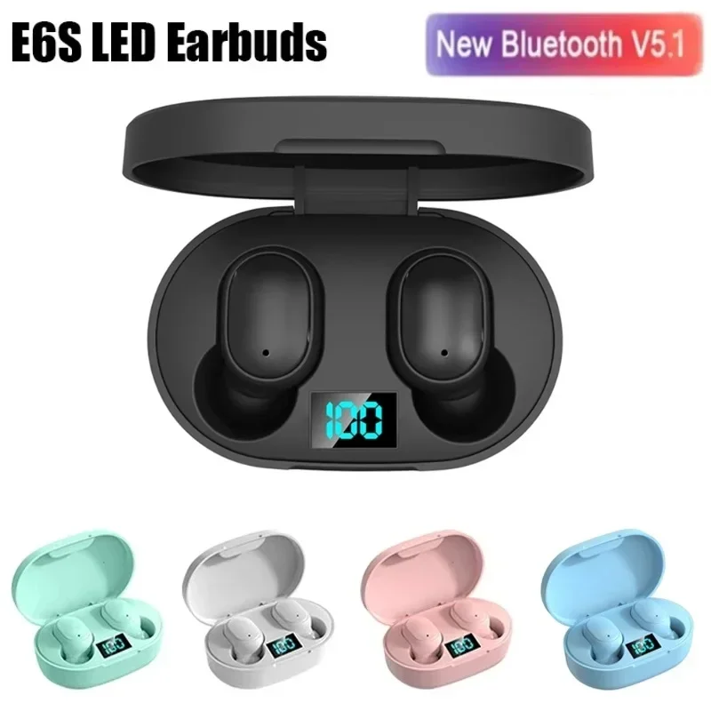 E6S Wireless Bluetooth Earphones TWS Bluetooth Headset Noise Cancelling Earphones With Microphone Headphones For iPhone Xiaomi