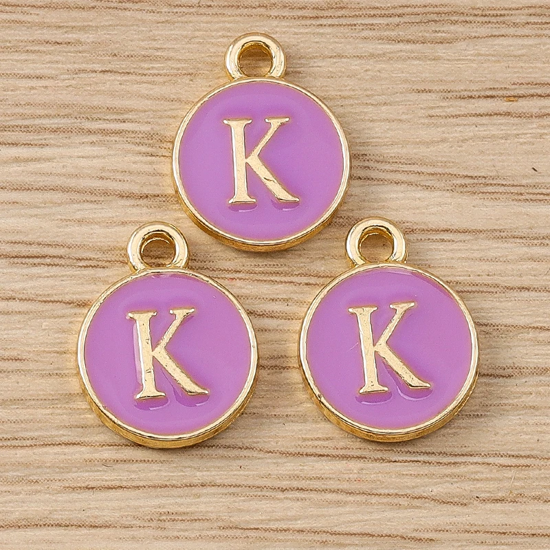 10 Stück 11 x 14 mm niedliche Emaille 26 A-Z Alphabet Buchstaben Charms Anhänger für Schmuckherstellung Ohrringe Halsketten DIY Bastelzubehör – Detail 13